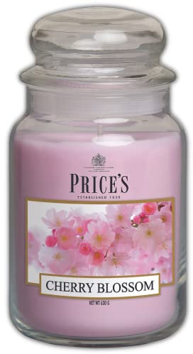 Price's - Grande bougie en pot fleur de cerisier - Parfum doux, délicieux et de qualité - Parfum longue durée - Jusqu'à 150 heures de combustion