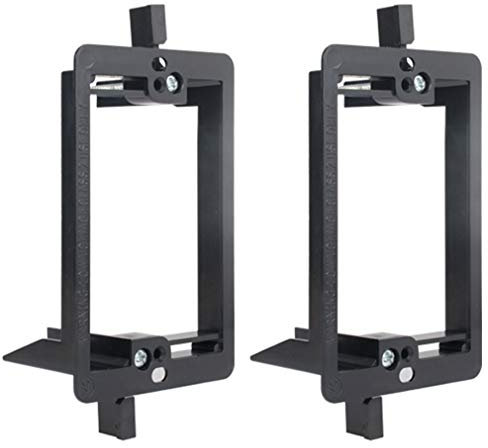 Wi4You Single Gang Low Voltage Mounting Bracket Single Gang Low Voltage Cable Wall Plate Bracket RCA for Telephone Wires, Network Cables, HDMI, Coaxial, Speaker Cables [Black,2-Pack]