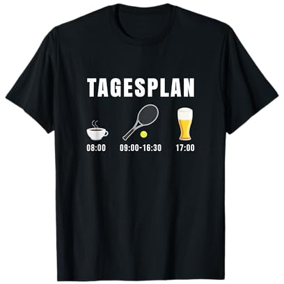 Tagesplan Kaffee Tennis Bier Lustiges Tennisspieler Geschenk T-Shirt