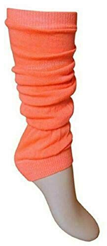 Kids Girls Plain Leg Warmer Girls School Dance Wear Legwarmer Tutu Fancy (Neon Orange)