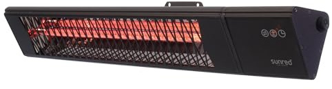 SUNRED Infrarot-Wandheizstrahler Triangle Dark Smart 2500 W Terasse mit Steuerung per W-LAN & App (iOS & Android) - 9 Heizstufen und Timer - Fernbedienung Terrassenheizstrahler außen Wandmontage