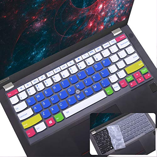 2Pcs Keyboard Cover for Lenovo ThinkPad X13 L13, X380 X390 X395 Yoga, X230S X240 X240S X250 X260 X270 X280 13.3 Laptop, Candyblue+Clear