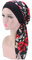 JUHONNZ Chemo Turban für Krebs,Chemo-Kappe mit Seidigen Schals Kunstseide Turban Kappe Elastische Kopfbedeckung Chemo Damen Kopfbedeckung für Krebs Frauen Chemotherapie (Red-Rose)