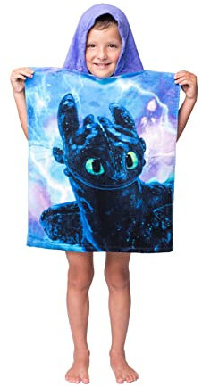 Jerry Fabrics Dragons Bade Poncho Kapuze Duschtuch Badetuch Strandtuch 50 x 80 cm