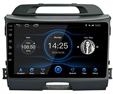LEXXSON Android 10.1 Autoradio für Kia Sportage 2007-2011 | 9 Zoll AM FM RDS Radio mit GPS Navigation WiFi Bluetooth USB Player Lenkradsteuerung Spiegel Link Rückkamera Eingang 2G+32G
