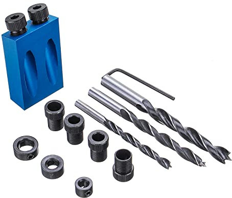 Taschenloch-Schraublehre mit Dübelbohrer-Set Holzbearbeitungs-Gelenkwerkzeug-Tischler