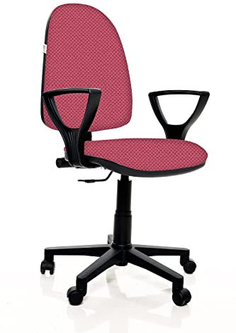 IDEALSEDIE DI GALIZIA MICHELE Sedia Da Ufficio Ergonomica, Contatto Permanente E Regolabile In Altezza Sedile E Schienale Imbottiti In Tessuto Finta Pelle, prodotto e certificato italiano (ROSA)