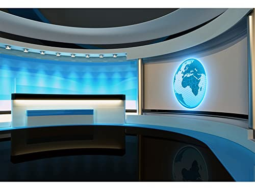 Aoihrraan 1,5x1m Nachrichten Sendung Saal Hintergrund Interior Global News Reportage Bildschirm Fronttisch TV-Show Fotografie Hintergrund Business Konferenz Erwachsene Portrait Foto Requisiten