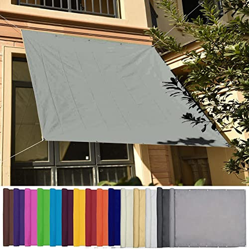 Tenda a Velo da Sole 2.5x7M Impermeabile e Resistente Rettangolari Tende da Sole per Esterno Metri Protezione Raggi UV per Esterni, Cortile, Giardino, Grigio Chiaro, 22235