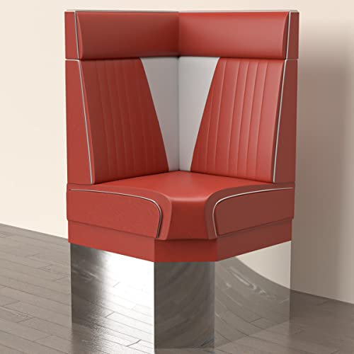 GGMMÖBEL Diner Vegas 3 | Diner Eckbank | B:H 64 x 153 cm | V-Steppung | Rot | Leder | American Diner Möbel, American Hochbank, Thekenbank