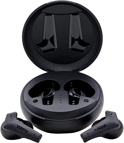 WAVV Elite ANC Wireless Pro Pods mit 8 Stunden Spielzeit, Hybrid Active Noise Cancelling, 33dB In-Ear Ohrhörer mit kristallklarem Sound, Bluetooth 5.2, Wireless Charging kompatibel (Schwarz)