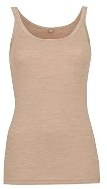 DILLING Women's Merino Wool top with Straps - Organic Merino Wool Beige 16