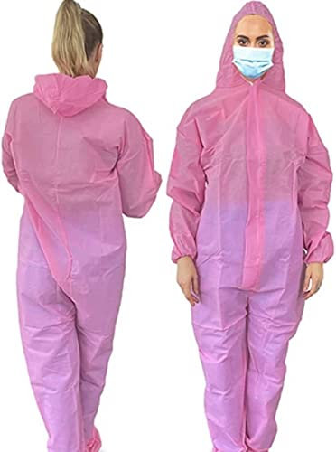 PP-Einwegoverall rosa Größe S Maleroverall Overall Maleranzug Schutzanzug Ganzkörperanzug 100 Stück