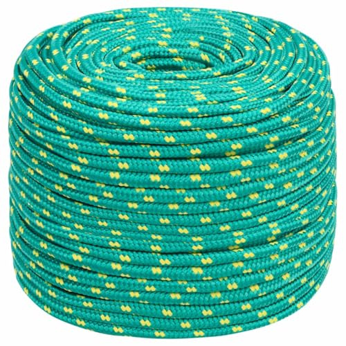 Boat Rope Green 10 mm 50 m Polypropylene Anchor Line Ship Braided Cord vidaXL