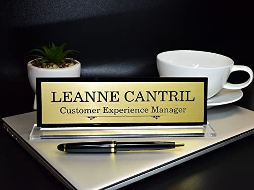 Badgemaster Custom Personalised Engraved Free Standing Acrylic Office Home Desk Name Plaque