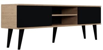 Petits-meubles Meuble TV 160 cm Toronto - Noir et Bois