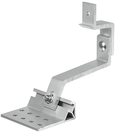 INTRA-TEC Solar-Dachhaken FLEX aus Aluminium, 2-fach verstellbar für Solarpanel Montage, leichte Dachhalterung für Steildach mit Dachpfannen – Stiel 8 mm