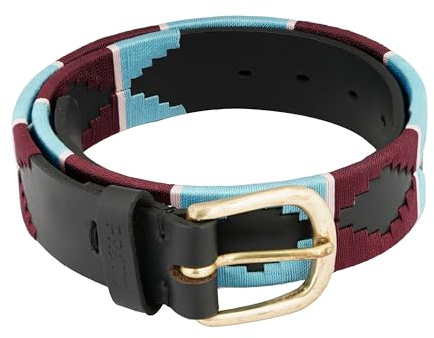 Preto Pologürtel für Herren und Damen, hochwertiges Leder Unisex, Damen Reitsport Kinder handgefertigt bestickt Diamantform mit starken Fäden und glänzender Messingschnalle