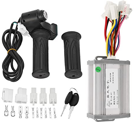 Topyond Kit Controller Motore Bici, Controller Motore Spazzolato Bicicletta 24V 1000W con Chiavi Acceleratore a Rotazione Kit di Conversione Bicicletta Elettrica per Bici