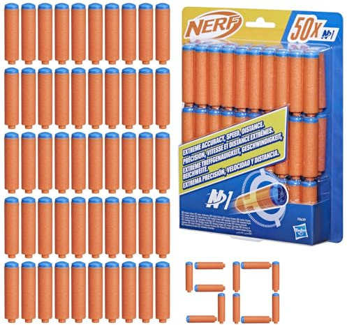 Nerf N Series N1 Darts 50x, zusätzliche Darts für High Performance Blaster der Nerf N Serie mit hoher Treffgenauigkeit und Reichweite, für Jungen und Mädchen