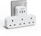 Extension Plug Socket with 3 USB, TESSAN 3 Way Plug Adapter UK with USB C Charger, Multiplug Socket Adaptor Compatible for Home, Kitchen, Office, School Supplies