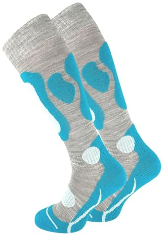 Cotton Prime Skisocken für Damen & Herren (2 Paar) - Warme Ski Socken, Thermo Winterstrümpfe mit Polsterung, Kniestrümpfe, Skistrümpfe für Winter, Snowboarding