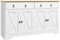 HOMCOM Buffet Meuble de Rangement Armoire de Cuisine Style Rural 2 tiroirs et 2 placards avec étagères à hauteurs réglables - dim. 121L x 37l x 75H cm Blanc