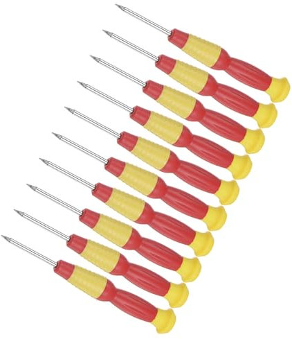 CoCud Mini Destornillador Torx, Tamaño de 0.8mm y Longitud de 120mm, Pequeños Destornilladores de 6 Puntas de Acero al Carbono con Mango Antideslizantepara Gafas, 10 Piezas