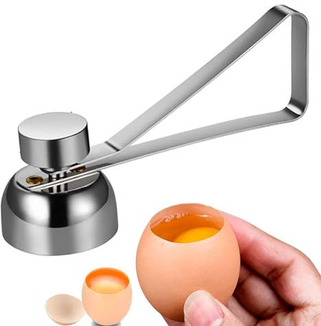 Egg Cutter Egg Topper Stainless Steel Cracker Eggshell Opener Egg Shell Separator Kitchen Tools for Raw Soft Hard Boiled Egg Pudding Desserts