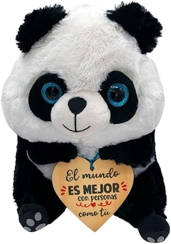 Peluches con Mensajes para Regalo | Regalos Originales para Sorprender | Peluche con Frases Motivadores para Regalo Cumpleaños o Cualquier Ocasión para Amigas o Pareja (Oso Panda)