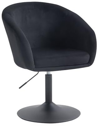 SVITA Jamaika Loungesessel Cocktailsessel Barsessel Clubsessel Polsterstuhl Tellerfuß mit Armlehnen Samt Schwarz