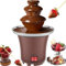 ERICAT Fuente De Chocolate Comercial, Máquina De Fuente De Chocolate con Diseño De Interruptor Doble, Función Rápida para Mantener Caliente Y Bandeja para Servir De Extracción, para Fiestas, Bodas