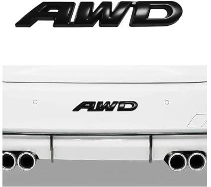 Ohleats AWD-Emblem-Aufkleber, 3D-Metall-Auto-Abzeichen-Aufkleber für Kofferraum, Heckklappe, Motorhaube, cooles Fahrzeug-Außenemblem, Dekoration, Aufkleber für SUV, LKW, universelles Autozubehör
