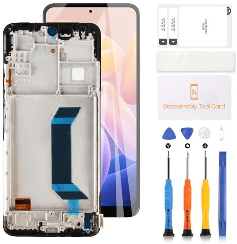 Pantalla LCD para Xiaomi Poco X5/Poco X5 5G 22111317PG, 22111317PI Pantalla LCD táctil de 6.66 pulgadas, kit de repuesto con herramientas (negro con marco)