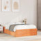 vidaXL Massivholzbett, Holzbett Bett für Schlafzimmer, Bettgestell Bettrahmen mit Lattenrost, Doppelbett Modernes Design, Wachsbraun 120x200cm Kiefer