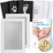 Zemiu XL Huellas Bebé Recién Nacido Tinta 2 Pcs, Grande Kit Huellas Bebe Recien Nacido, Almohadillas de Tinta 100% Segura,No Tóxicas, No se Mancha,Kit Huella del Mascota-Plata