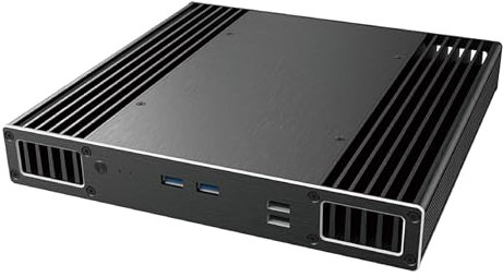 Akasa Plato RC, Designed for ASUS NUC 14/15 Pro (Revel Canyon/Cyber Canyon), Slim Aluminium Mini PC Case, Support 2.5 SATA HDD/SSD and VESA Mounting, Fanless Computer Chassis, A-NUC106-M1B