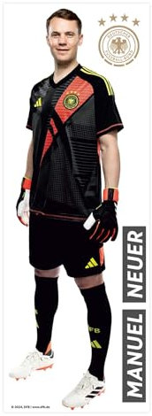 K&L Wall Art DFB Wandsticker Deutsche Nationalmannschaft Wandtattoo Fußballspieler Logo Fußball Trikot - Offizielles Lizenzprodukt (Neuer, 30x90 cm, DFB)