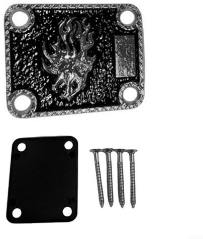 Besttoolifes Metal Electric Guitar Neck Plate For Telecasters Electric Guitar Or Bass, Enhances Performance(SilverA)