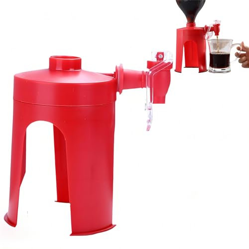 2 PCs 2 Liter Soda -Spender invertierter Soda -Flaschenspender kreativer automatischer Wasserhahn einfache Schalter für Getränke Küchenbar Home Party Drink Tool Rot Soda Spender
