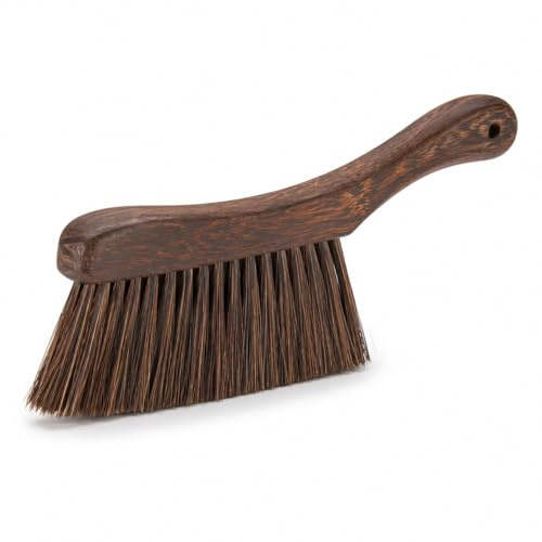 Hand Brush - Stiff Bristle Dust Brush With Wooden Handle, Heavy Duty Cleaning Brush For Furniture, Carpet, Upholstery, Car Interior, Workshop And Household Surfaces, Hanging Hole Design