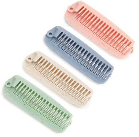LXUEJIE 4 Tragbarer Faltbarer Kamm Mini Haarbürste Doppelköpfig Klappkamm | Klappbar Klappbürste Kleine Haarbürste Reise Taschenkamm Klappbare Reisehaarbürste
