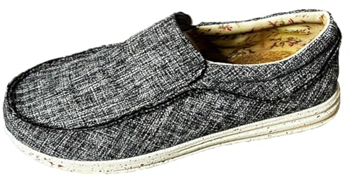 Mens Slip on Shoes Casual Loafers Shoes Comfortable Canvas Deck Boat Business Work Dress Formal Shoes Brown Size 5.5 UK