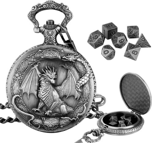 Spielzeug-Set aus Metall mit Uhr – Set mit 7 Rollenspielen | für Erwachsene und Anfänger, ideal für Abende, Reisen und Feiertage