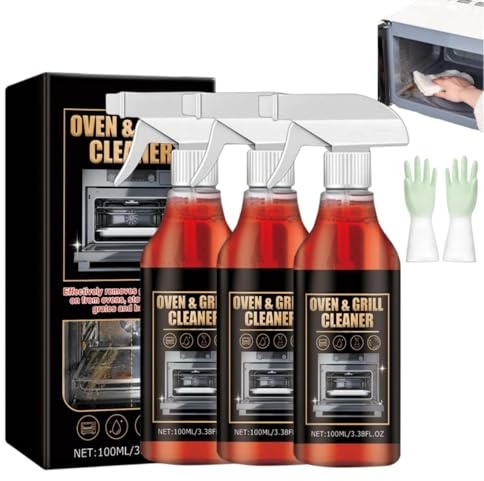 Spray Nettoyant Pour Four Et Gril Puissant,Dissout La Graisse En 5 Minutes,Nettoyant Multi-Usages Pour Four,Nettoyant Inox Cuisine,Grilles De Four,Cuisinières,Cheminées,Grilles Et Barbecues (3PC)