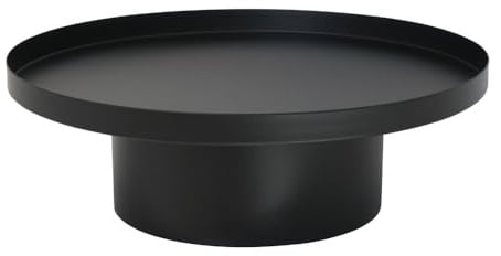 Dekotablett Nordic schwarz aus Metall D30cm Dekoplateau schlicht Tablett mit Fuß
