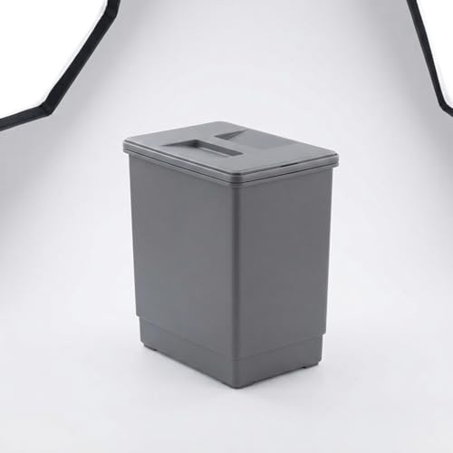 JISADER Cubo Basura Extraíble Bajo Fregadero, Doble Reciclaje con Cierre Suave, Basurero Cocina Integrado Gris
