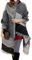 Heekpek® Women Large Oversized Scarf Pashmina Wrap Poncho Thick Style Scarf Patchwork Cape Shawl (Black)(Size: One Size)