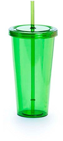eBuyGB Smoothie Tumbler with Straw, Green, 680 ml