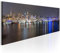 decomonkey Bilder Hamburg Stadt 120x40 cm XXL 1 Teilig Leinwandbilder Bild auf Leinwand Vlies Wandbild Kunstdruck Wanddeko Wand Wohnzimmer Wanddekoration Deko Panorama Nachtlicht city